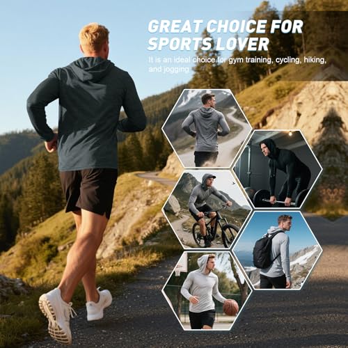 MEETWEE Herren Tank Top, Sportshirt mit Kapuze Ärmelloses/Langarm Muskelshirts Fitness Sleeveless Shirt Atmungsaktiv Laufshirt Achselshirts Hoodie für Gym Running Training 6