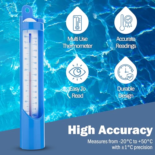 AQUAVERITY Scoop Bath Thermometer to Measure Water Temperature in Swimming Pool, Hot Tub, Ice Bath, Spa, Wild Swimming – Easy to Use Water Temperature Thermometer - Image 3