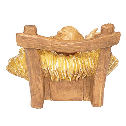 Image of Roman 12 inch Scale Infant Jesus with Crib, Christmas Display Church Decor or Christian Home Holiday Decoration