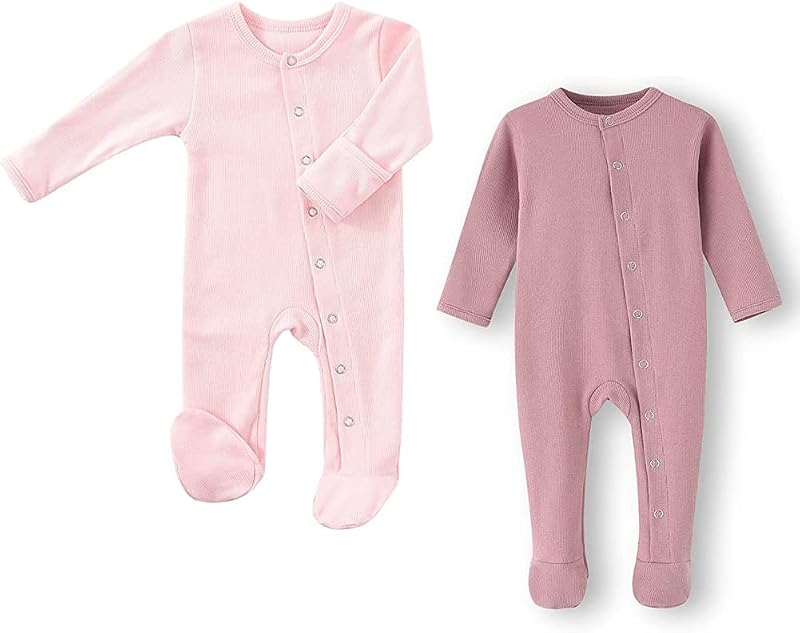 [KISBINI] ベビー服 ロンパース 長袖 カバーオール 綿 足つき パジャマ 新生児肌着 前開き 赤ちゃん 出産祝い プレゼント 春夏秋冬 キッズ 子供服 スナップボタン 男の子 女の子 3m 6m 9m 12m
