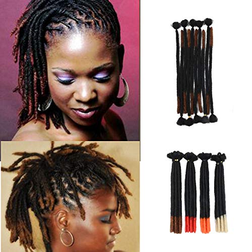 Leyoo 11 Roots 100% Handmade Dread Lock Crochet Hair Short and Long Dread Lock Extension For Men Women Kids (12", 1/30)