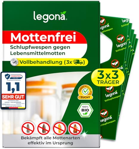 Legona Schlupfwespen gegen Lebensmittelmotten – 3 Lieferungen je 3...