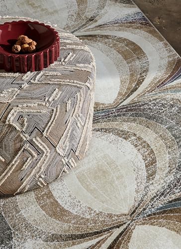 Image of Super Soft Art Collection Abstract Modern Classical Design Carpets Highest Density Silk Carpets for Home Living Room Bedroom /Hall (3x5 Feet (90x150 cm) Multi Vintage B)