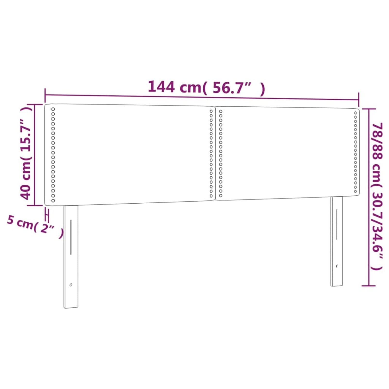 Cabeceros 2 Unidades, Cabezal De Cama, Cabecera para Cama, Cama Cabeza, Cabezales Dormitorios Modernos, Tela Gris Oscuro 72x5x78/88 cm