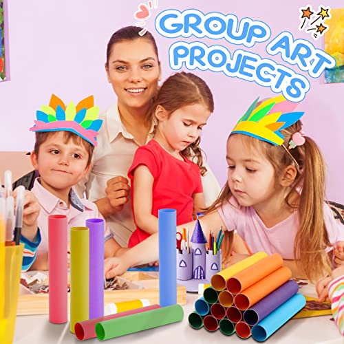 Henoyso 36 peças de tubos de papelão de 4,5 cm x 25,4 cm para artesanato, papel de papelão de Natal,
