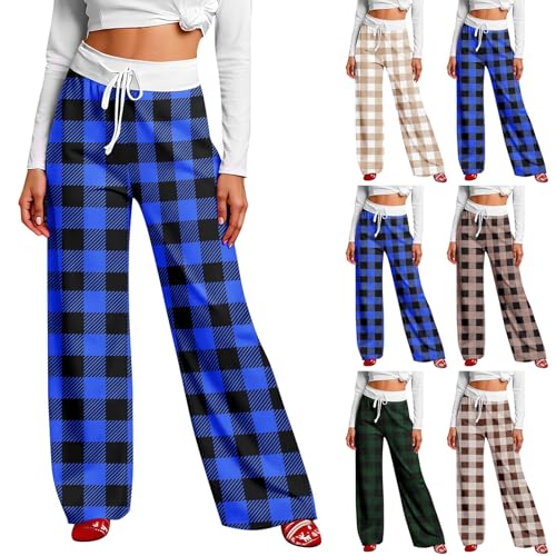 Pantalones de pijama de Navidad para mujer con cintura elástica sin presión