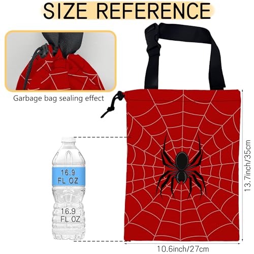 Image of Spider Web Car Garbage Bag, Small Car Trash Bag Hanging,Drawstring Car Garbage Bag with Adjustable Buckle for Car Back Seat,SUVs,Camping,Road Trips