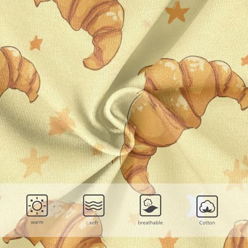 Wusikd Cute Croissant Girls' Underwear Cotton Yellow Girls Briefs Soft Toddler Underwear 2T2