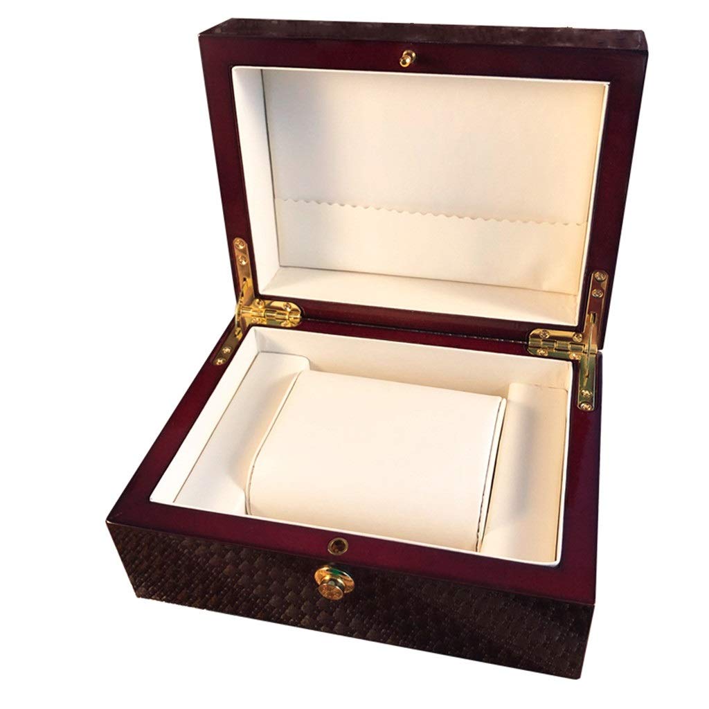 Boîte de montre en bois massif avec intérieur en velours élégant pour homme et femme