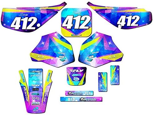 1985-2000 XR 80 Space KADET Galaxy Senge Graphics Complete Kit with Rider I.D. Compatible with Honda