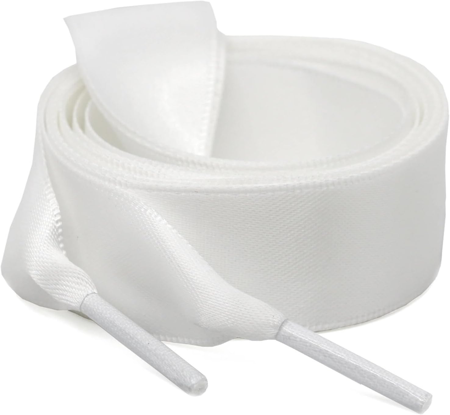 WEGOODZF Satin Ribbon Shoe Laces: 2CM Wide Flat Silk Shoelaces for Women Girls 2 Pairs Replacement Shoelace for Trainers Boots Sneakers