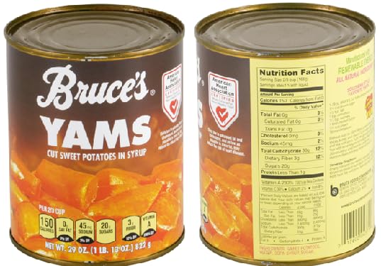 Yams Cut Sweet Potatoes in Syrup (2 Cans, 29 oz. each)