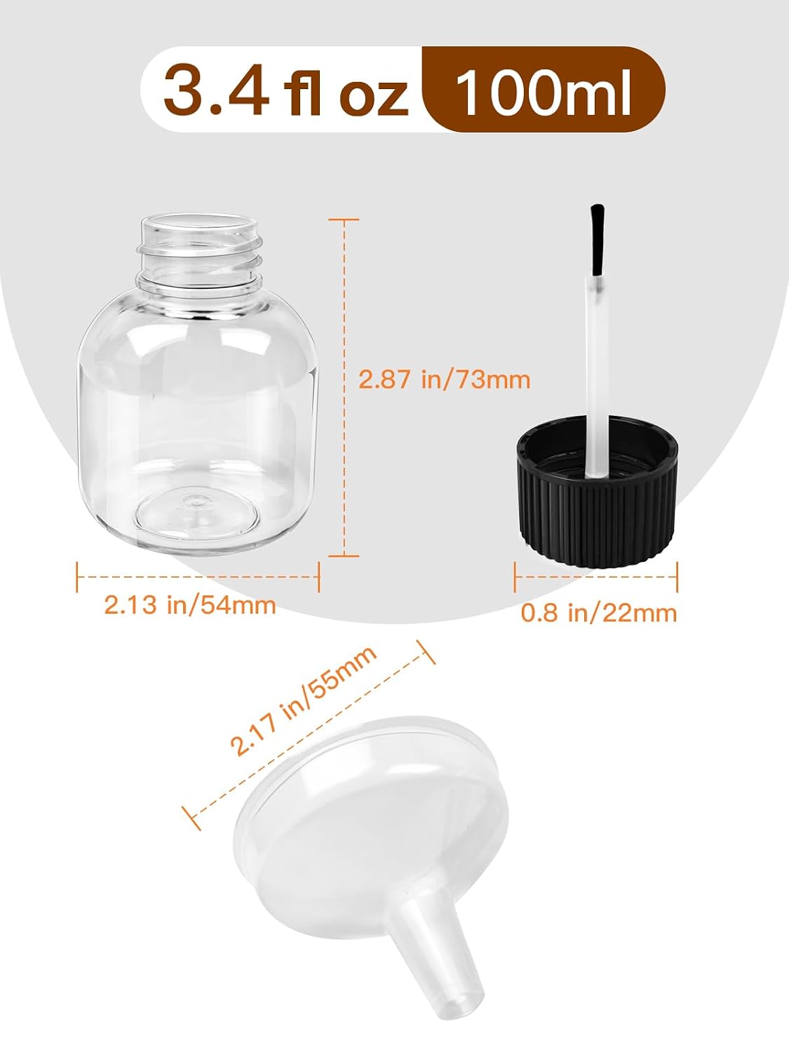 15Pc x 3.4oz Empty Glue Bottles with Brush, Refillable Glue Jar with Brush Applicator for Arts and Crafts - Clear School Glues Bottles Bulk for Classroom & Craft Supplies with Funnel image 4