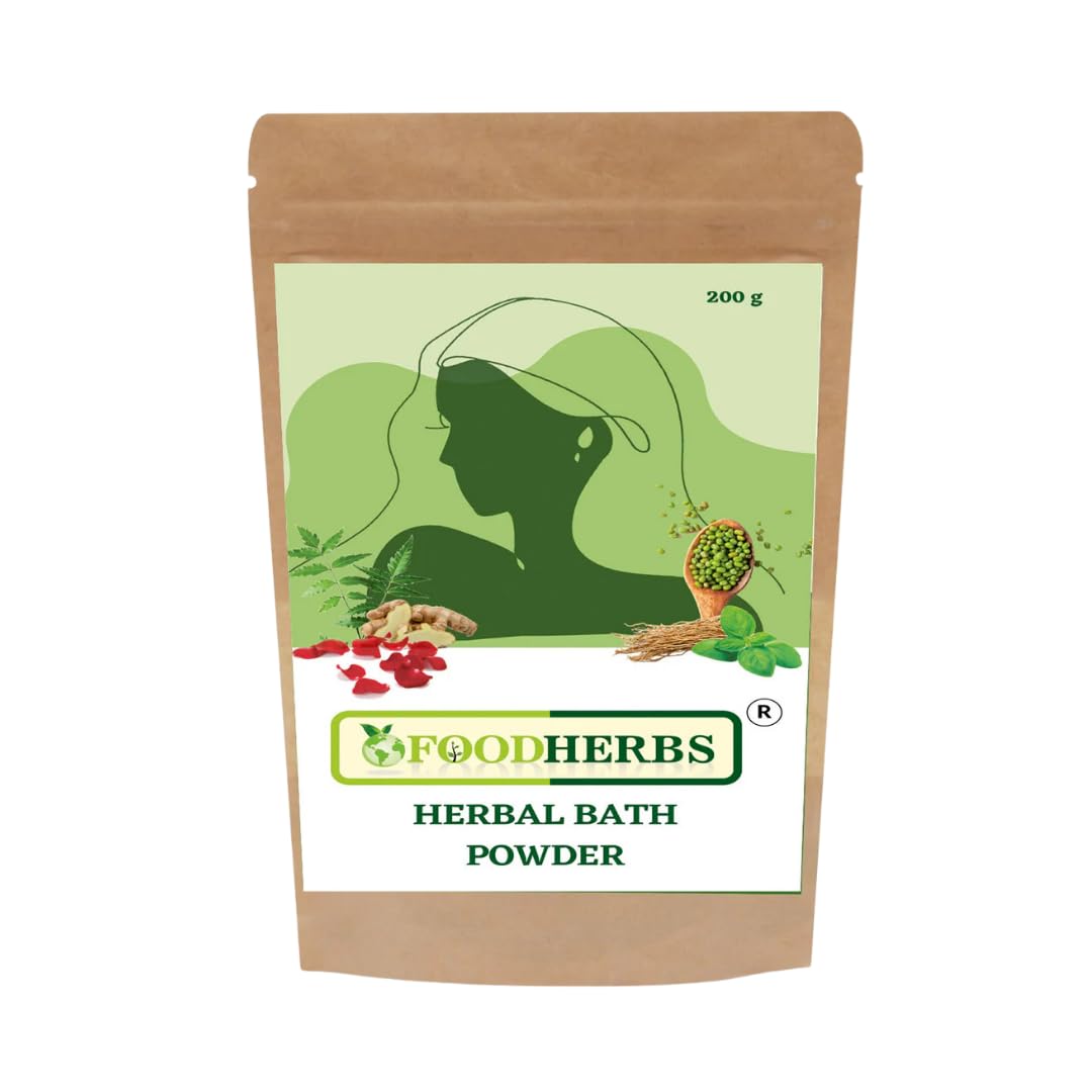 Foodherbs Herbal Bath Powder | 500g | Sunni Pindi | Nalungu Mavu | Ubtan Pack | Natural Body Cleanser & Skin Care | Removes Tan & Brightens Skin | Chemical-Free Bathing Powder-image-6