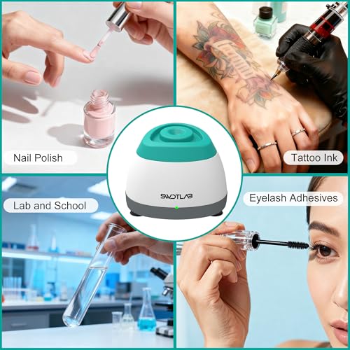 Image of Mini Vortex Mixer with Touch Function for Lab Nail Polish (Green) | 3s Fast Mix DC Brushless Motor, Touch Auto-Stop, Anti-Slip Quiet, Compact Portable, for Nail Lash Glue Lab Paint Tattoo Ink