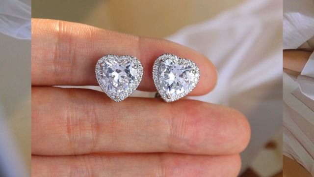 Aretes clip en forma de corazón para mujer miniatura 7