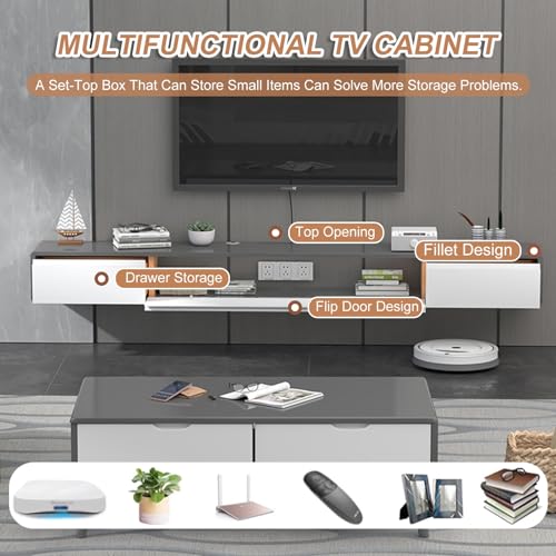 Meuble TV flottant pour petit appartement et salon moderne épuré