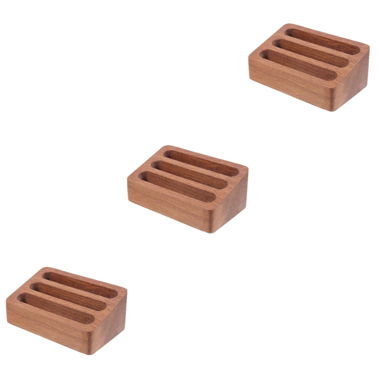 SHINEOFI 3piezas Soporte De Tarjetas De Visita De Madera Elegante y Organizador De Tarjetas De Diseño Práctico Para Escritorio Para Presentaciones Empresariales