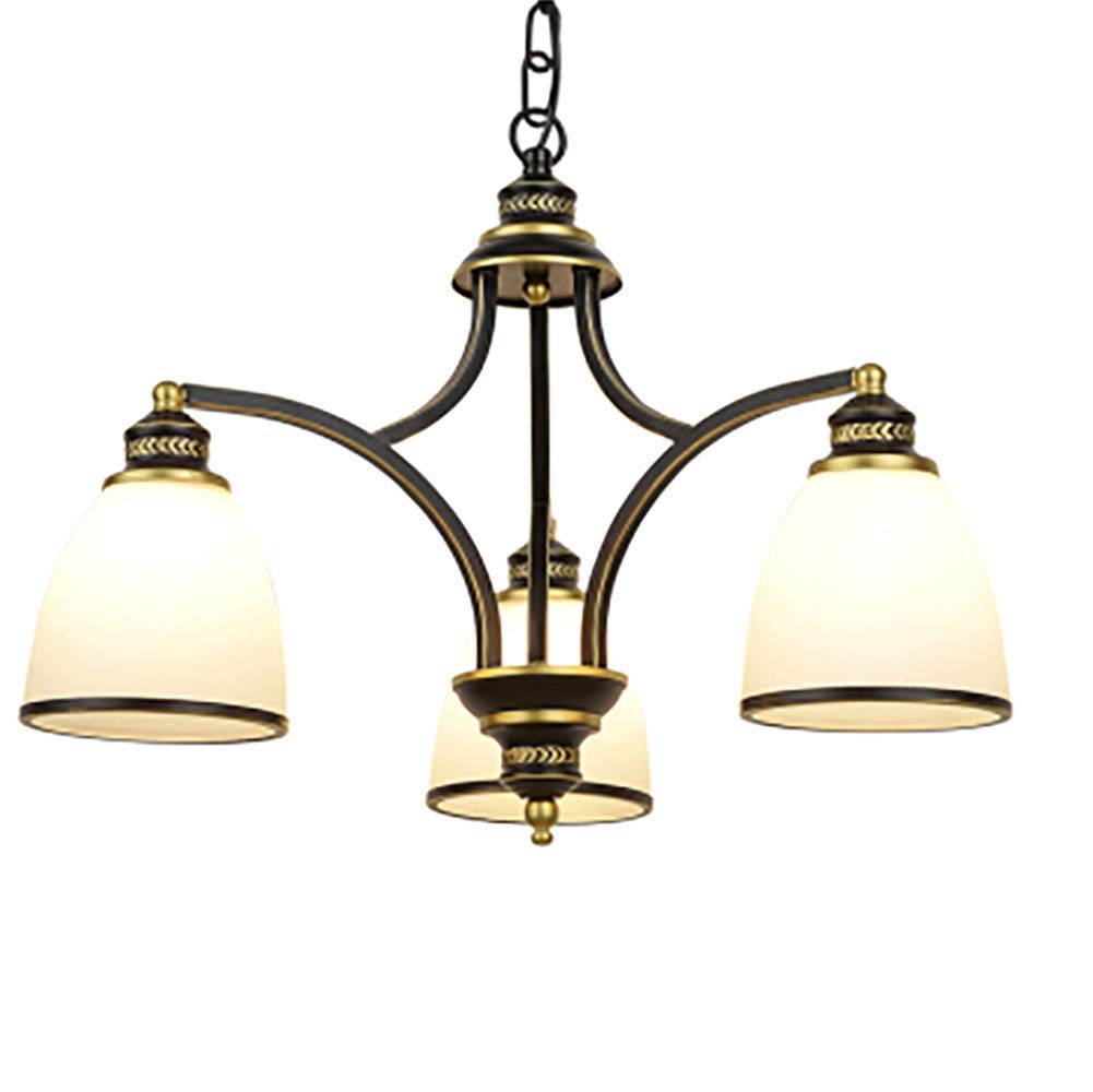 Iluminación colgante vintage con pantalla de vidrio mate para ambientes cálidos
