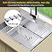 KIBEE Dish Drying Rack Stainless Steel Roll Up Over The Sink Drainer Gadget Tool for Many Kitchen Task(Gray,Large)