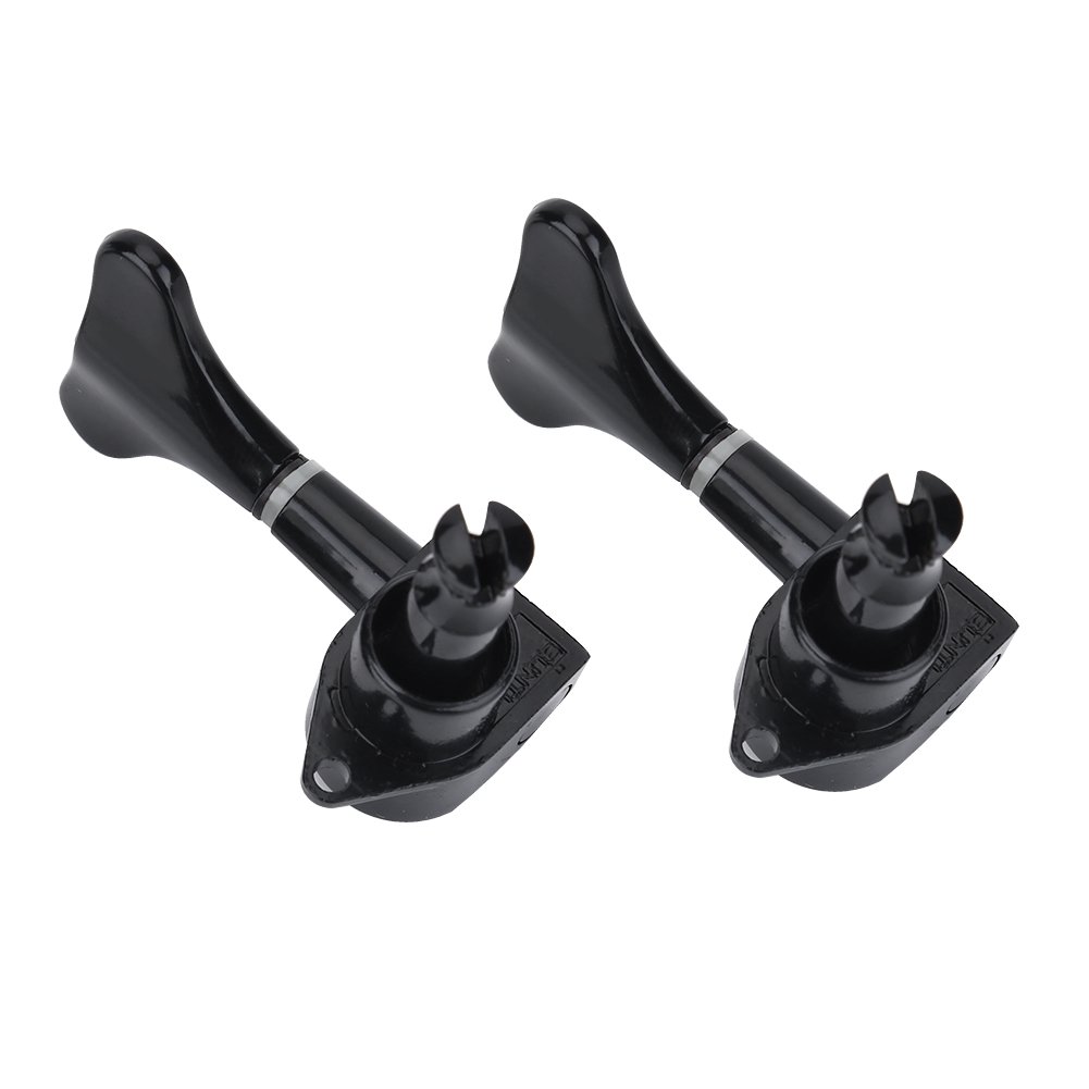 Dilwe Bass Tuning Peg, 2L 2R Black Closed Head Head Machine Machine Accordatori per corde Tuning Pegs Compatibile con Basso Elettrico