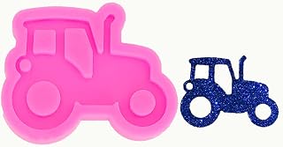 Shiny Glossy Tractor Shape Silicone Molds for DIY Craft Keychain Polymer Clay Mold Epoxy Pendant Resin Crafting Making Cake Decoration Fondant Mould
