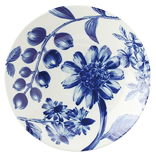 Aito Seisakusho 288141 Botanical Curry Pasta Plate, Approx. 8.7 inches (22 cm), Dahlia, Scandinavian, Mino Ware Dishwasher and Microwave Safe, Made in Japan