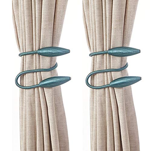 un brand Lvjkes Abrazaderas para Cortinas, 2 Piezas Abrazaderas para Cortinas, Hebillas de Cortina de Forma Ovalada, Cortinas Tejidas a Mano, Cuerda para Hogar, Oficina, Hotel Decorativa, Azul 56cm