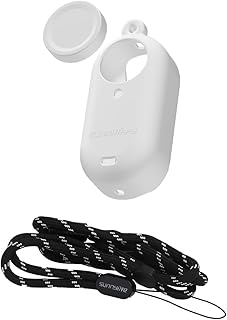 BTG Silicone Protective Cover with Neck Strap for Insta360 Go 3 Accessories Parts (White)