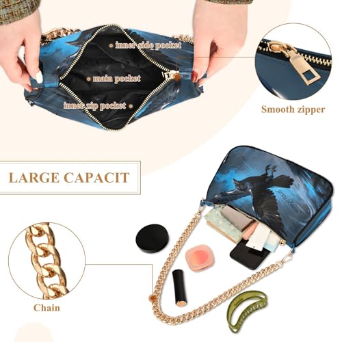 Sac à main tendance Midnight Flight Raven en finition chaîne exclusive - 4