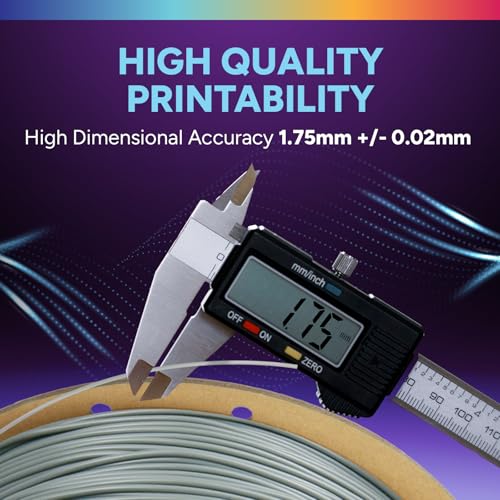 Image of OVERTURE TPU High Speed Filament 1.75mm Flexible 95A Roll, 3D Printer Filament, Fit Most FDM Printer(HS TPU Gray)