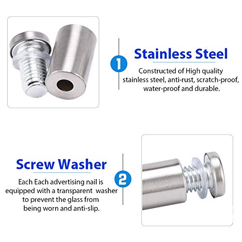 Gasea 24PCS acciaio INOX parete distanziatori