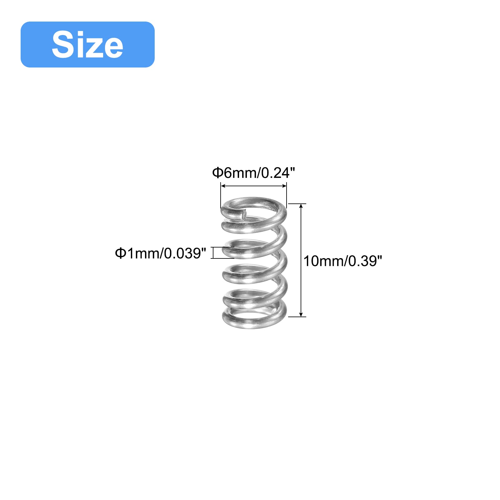 QUARKZMAN Compressione Molla 5pz 304 Acciaio Inossidabile 9mm OD
