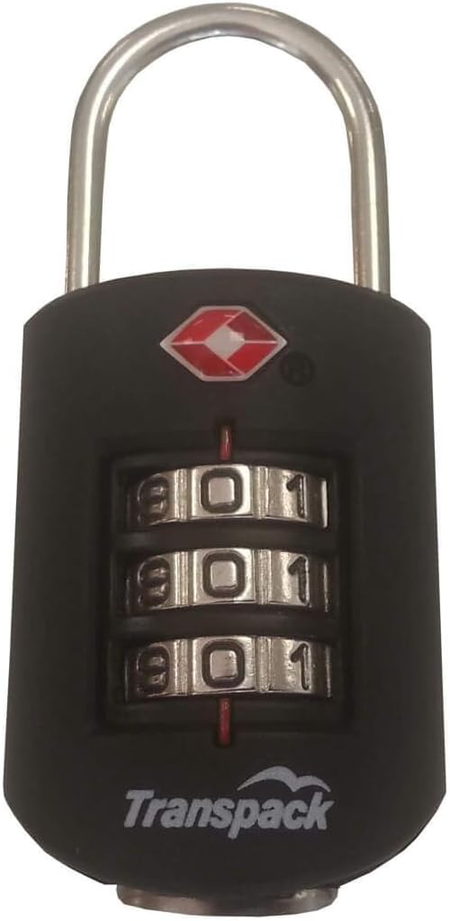 TRANSPACK 3-Number Combination Durable Secure TSA Lock Designed to Fit Hard Case Jet & Shuttle | Metal Body for Durability and Steel Shackle for Resistance, 1-Pack
