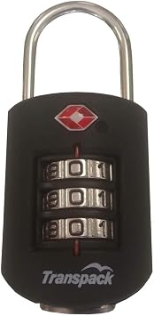 TRANSPACK 3-Number Combination Durable Secure TSA Lock Designed to Fit Hard Case Jet & Shuttle | Metal Body for Durability and Steel Shackle for Resistance, 1-Pack