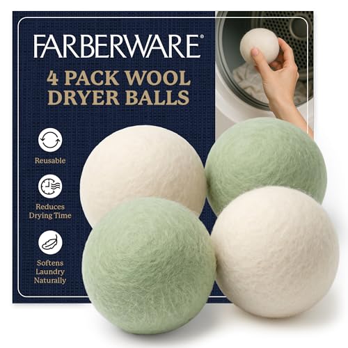 Image of Farberware Wool Dryer Balls, 4-Pack, Reusable