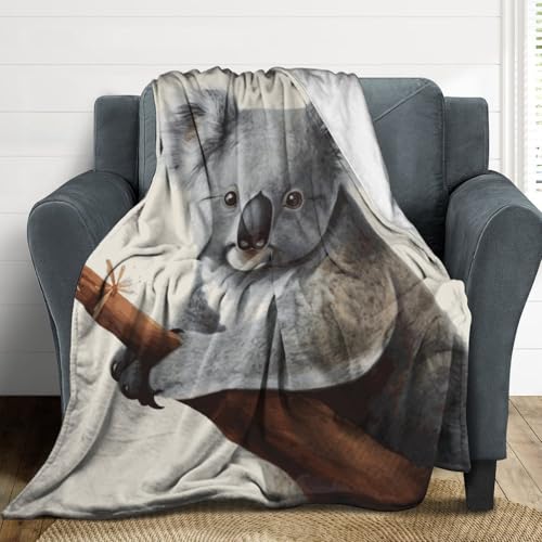 Plaid lit koala couverture flanelle douce femme grand format