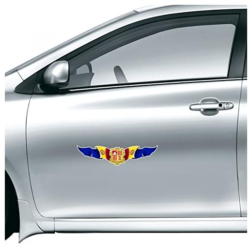 DIYthinker Andorra Bandera Escudo Etiqueta engomada del Coche el Estilo Motocicleta Etiqueta Pegatinas para el Coche Accesorios Regalo 10cm