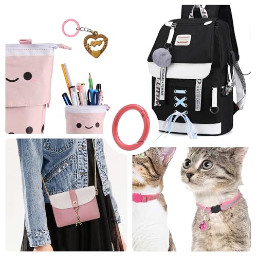 Image of 12 Pack 1 Inch Metal Round Carabiner Keyring, Trigger Spring O Rings for Keychain, Purse Chain Clips, Paracord Lanyard, Key Rings DIY Accessories (Assorted)