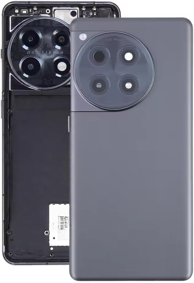 for OnePlus 12R Back Glass Battery Door Cover Replacement, Rear Housing Case with Camera Lens, for OnePlus 12R 5G CPH2611 Rear Glass Panel Back Cover Repair Parts (Black)
