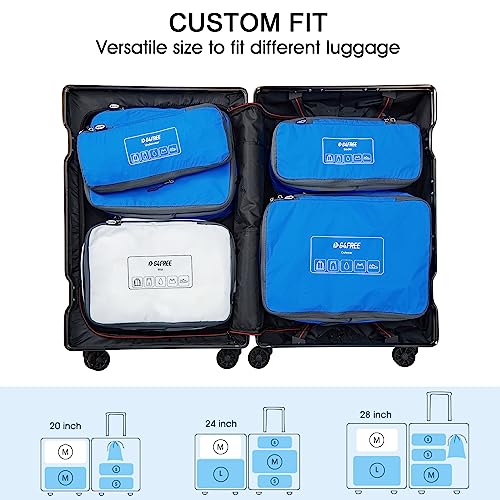 G4Free 6 Set Compression Packing Cubes, 3 sizes Travel Packing Organizers for Suitcases, Expandable Luggage Suitcase Storage Bags Set, Lightweight Packing Cubes Travel Essentials — view 4
