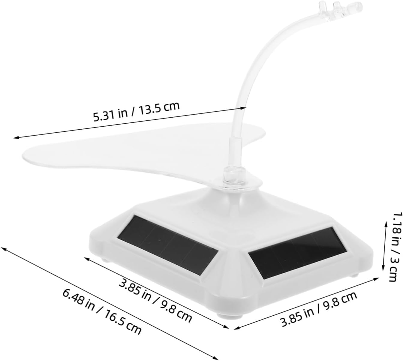 Solar Powered Jewelry Spinner Stand with Motorized Revolving Function, White Plastic Countertop Rotating Display Stand for Watches and Glasses, for Storefront and Exhibition Use