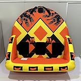 SMOOL Schlauchboote, aufblasbare Zugboote/Bootsschlauch/Wasserschlauch, Zugösen vorne und hinten mit robuster, Dicker Nylonabdeckung für Wassersport (Orange, 1-3 Person)