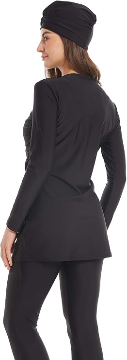 Women Modest Swimsuit Long Sleeve Burkini Full Cover Muslim Swimwear