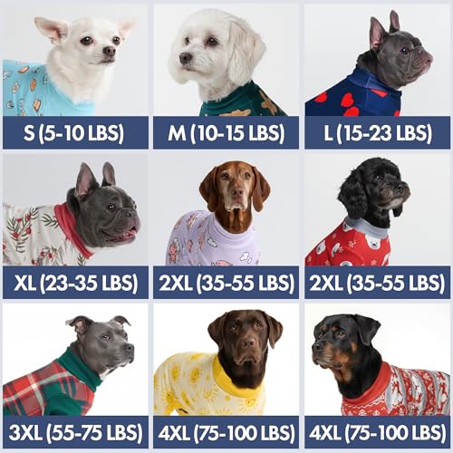 Image of Spark Paws Dog Christmas Pajama, Dog Recovery Suit Male, Onesie, Ultra-Soft and 4-Way Stretch, for Small Medium and Large Breeds - Green and Red Plaid - 4XL
