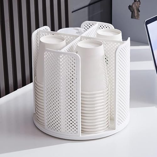 Miniatura 2 de DOITOOL Soporte para tazas de café, 4 compartimentos, soporte giratorio para tazas y tapa, dispensador de tazas, organizador de barra de café para