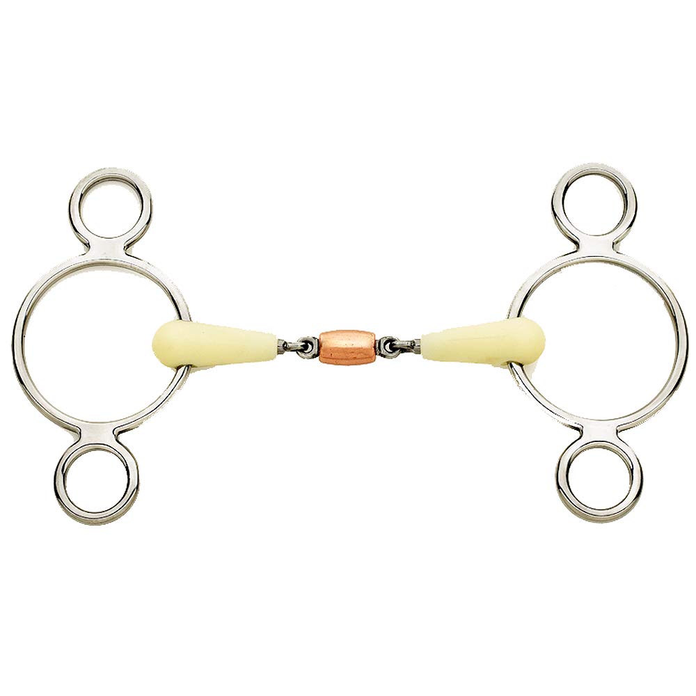Happy Mouth Copper Roller 2 Ring Gag Bit