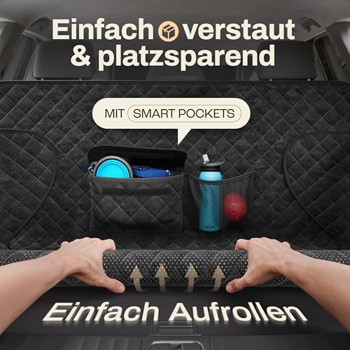 HELDENWERK Kofferraumschutz Hund gesteppt mit Seiten- und Ladekantenschutz I Hundedecke Auto Kofferraum Wasserdicht & Kratzfest I Universal Kofferraum Schutzmatte für Hunde