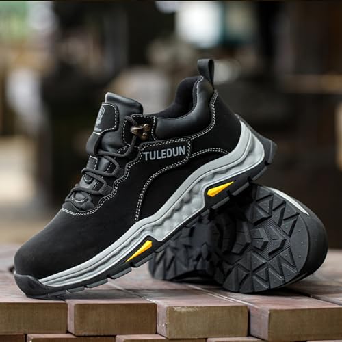 Image of Nutropa Welding Work Boots for Men Composite Toe Safety Boots Non Slip Steel Toe Work Shoes Lightweight Construction Welder Boots