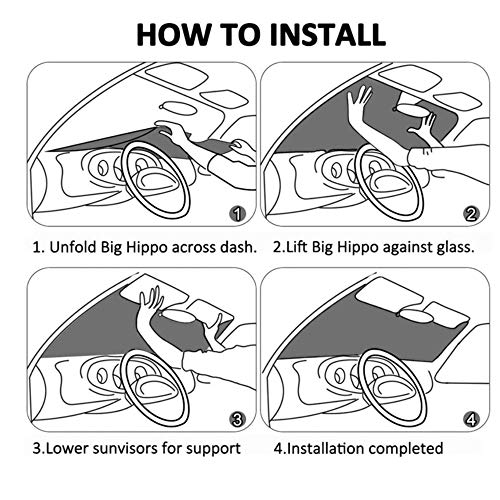 Funny Skull Car Windshield Sunshade Gothic Hippie Skeleton Sun Visor Protector Front Window Shade, Keeps Out Uv Rays, Keeps Your Vehicle Cool, Black #TOP2